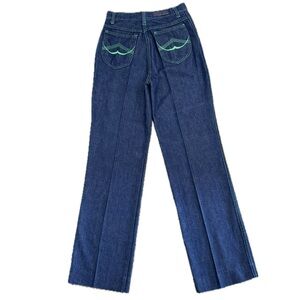 👖🛼‎ RED LIPS Jeans & Sportswear Flare Jeans | Vintage Late 70s Hong Kong Sz 7
